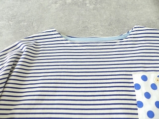 快晴堂(かいせいどう) HAYATEボーダー水玉Tシャツ　胸ポケットに水玉のボートネックの商品画像31