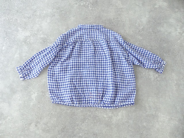 快晴堂(かいせいどう) Girls リネンギンガム 丸衿7分袖羽織シャツの商品画像10