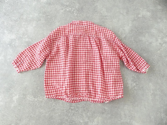 快晴堂(かいせいどう) Girls リネンギンガム 丸衿7分袖羽織シャツの商品画像12