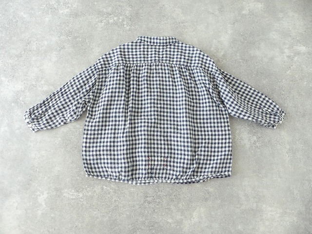 快晴堂(かいせいどう) Girls リネンギンガム 丸衿7分袖羽織シャツの商品画像14