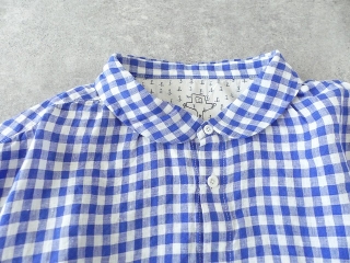 快晴堂(かいせいどう) Girls リネンギンガム 丸衿7分袖羽織シャツの商品画像23