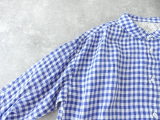 快晴堂(かいせいどう) Girls リネンギンガム 丸衿7分袖羽織シャツの商品画像24