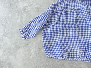快晴堂(かいせいどう) Girls リネンギンガム 丸衿7分袖羽織シャツの商品画像31
