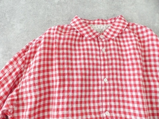快晴堂(かいせいどう) Girls リネンギンガム 丸衿7分袖羽織シャツの商品画像33