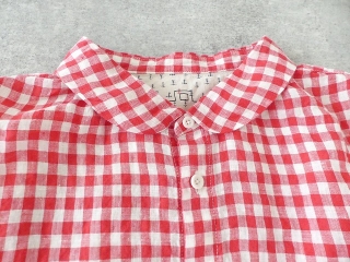快晴堂(かいせいどう) Girls リネンギンガム 丸衿7分袖羽織シャツの商品画像34
