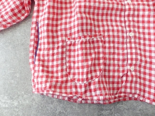 快晴堂(かいせいどう) Girls リネンギンガム 丸衿7分袖羽織シャツの商品画像35