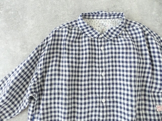 快晴堂(かいせいどう) Girls リネンギンガム 丸衿7分袖羽織シャツの商品画像41