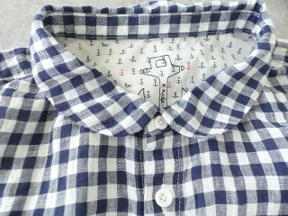 快晴堂(かいせいどう) Girls リネンギンガム 丸衿7分袖羽織シャツの商品画像45