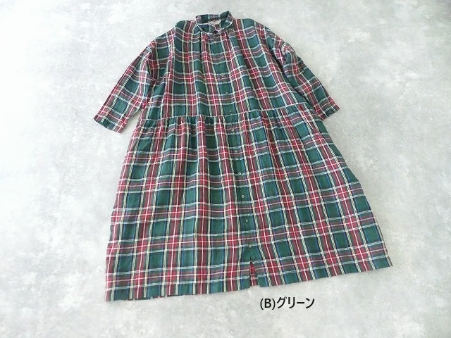 ichiAntiquite's(イチアンティークス) LINEN TARTAN CHECK DRESS リネンタータンチェックドレスの商品画像13