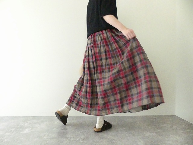 ichiAntiquite's(イチアンティークス) LINEN TARTAN CHECK SKIRT リネンタータンチェックスカートの商品画像1