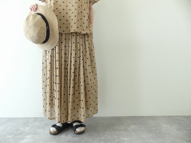 SOIL(ソイル) COTTON VOILE DOT PRINT GATHERED SKIRTの商品画像4