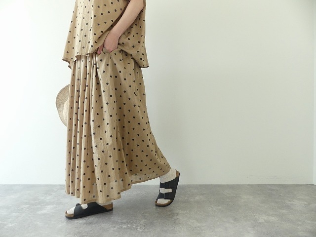 SOIL(ソイル) COTTON VOILE DOT PRINT GATHERED SKIRTの商品画像5