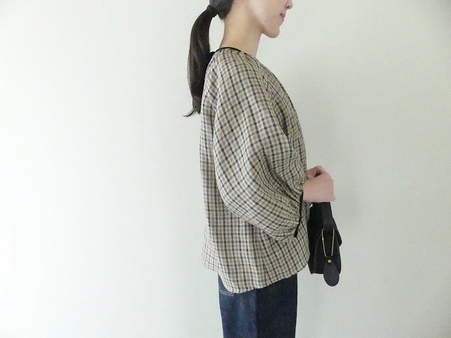 R&D.M(オールドマンズテーラー) LINEN GUN CLUB CHECK SMOCK BLOUSE の商品画像9