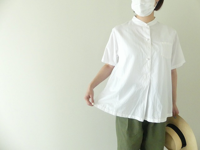 HAU(ハウ) cotton silk stand collar shirtsの商品画像1