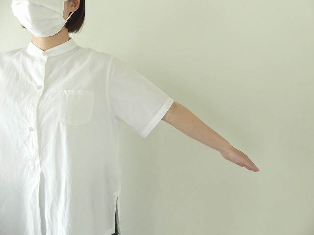 HAU(ハウ) cotton silk stand collar shirtsの商品画像5