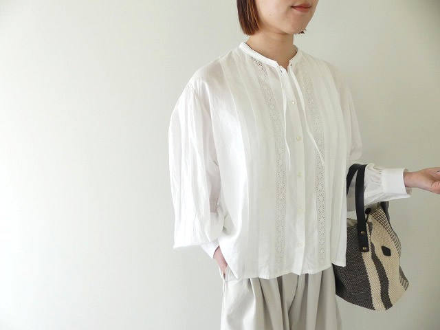 MidiUmi(ミディウミ) lace switching ribbon shirt レース切替リボンシャツの商品画像2