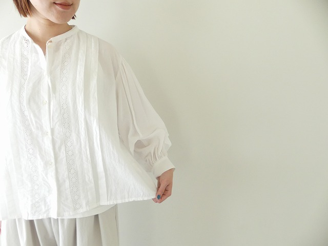 MidiUmi(ミディウミ) lace switching ribbon shirt レース切替リボンシャツの商品画像7