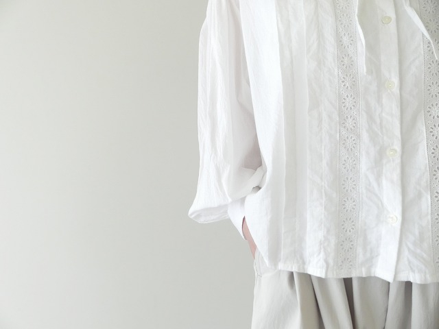 MidiUmi(ミディウミ) lace switching ribbon shirt レース切替リボンシャツの商品画像8