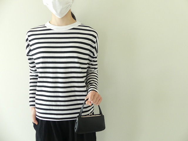 R&D.M(オールドマンズテーラー) GAUZE BORDER DROP SHOULDER SHIRTの商品画像1