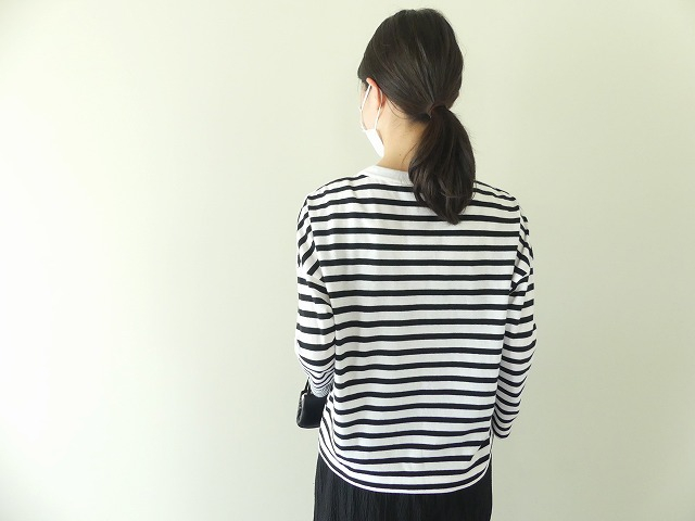 R&D.M(オールドマンズテーラー) GAUZE BORDER DROP SHOULDER SHIRTの商品画像2