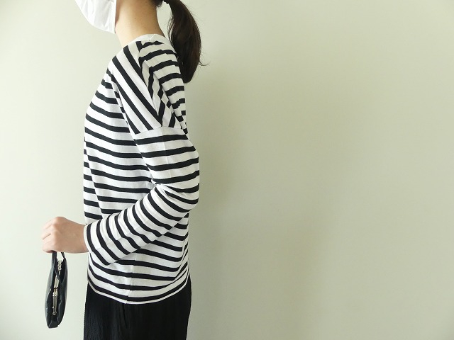 R&D.M(オールドマンズテーラー) GAUZE BORDER DROP SHOULDER SHIRTの商品画像4