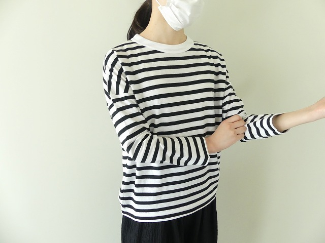 R&D.M(オールドマンズテーラー) GAUZE BORDER DROP SHOULDER SHIRTの商品画像5