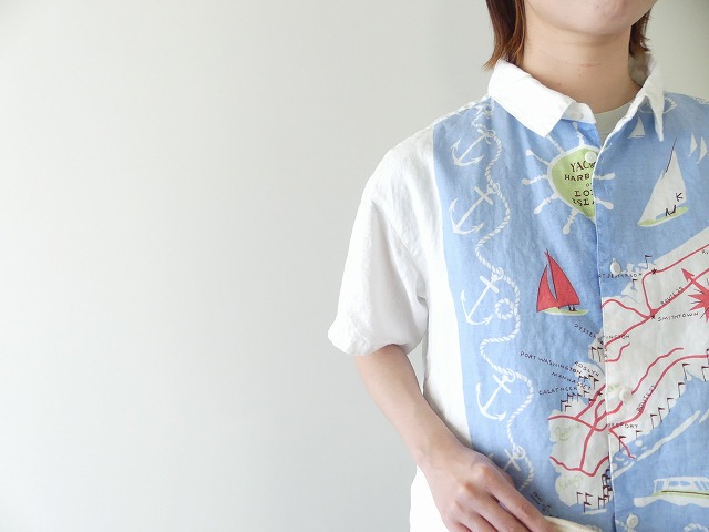 快晴堂(かいせいどう) HAYATEカロハプリント セーリング柄Wideカロハシャツの商品画像4