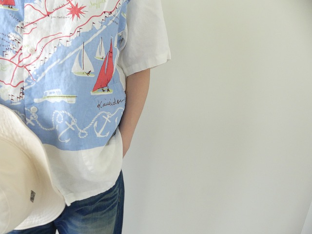 快晴堂(かいせいどう) HAYATEカロハプリント セーリング柄Wideカロハシャツの商品画像5