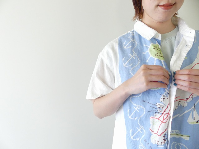 快晴堂(かいせいどう) HAYATEカロハプリント セーリング柄Wideカロハシャツの商品画像6