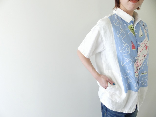 快晴堂(かいせいどう) HAYATEカロハプリント セーリング柄Wideカロハシャツの商品画像8