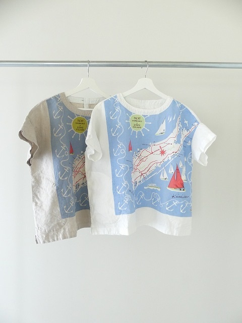 快晴堂(かいせいどう) Girl'sカロハプリント セーリング柄WideTシャツの商品画像2