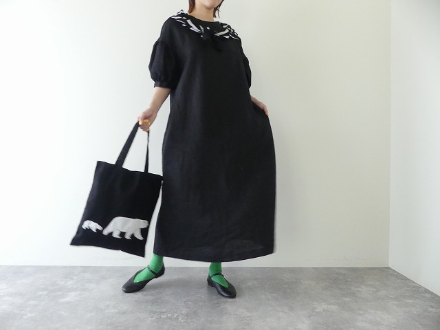 grin(グリン) リネン　ランタンショートスリーブワンピースの商品画像1