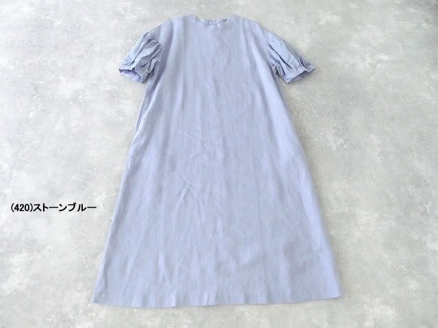 grin(グリン) リネン　ランタンショートスリーブワンピースの商品画像12