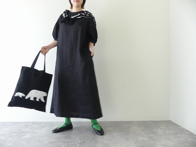 grin(グリン) リネン　ランタンショートスリーブワンピースの商品画像7