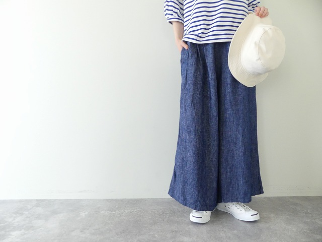 ichi(イチ) リネンデニムワイドパンツの商品画像2
