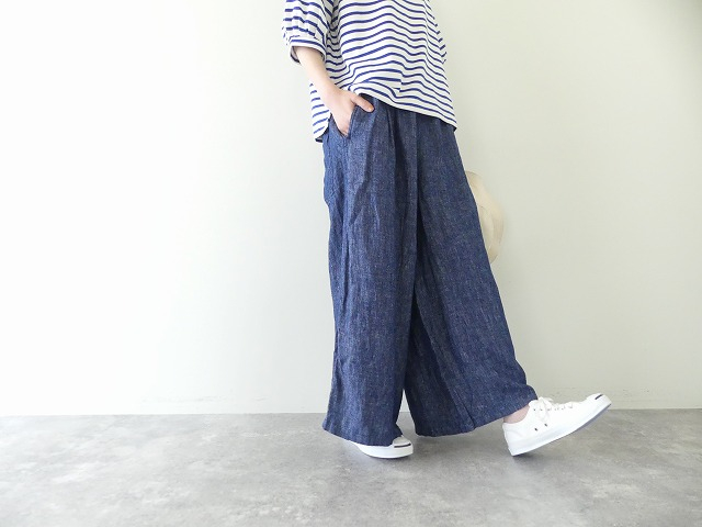 ichi(イチ) リネンデニムワイドパンツの商品画像4