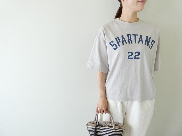 Blue Lake Market(ブルーレイクマーケット) アメリカンドライ天竺6分袖ボックスプリントTシャツ SPARTANTS 22の商品画像1
