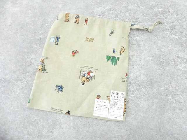 R&D.M(オールドマンズテーラー) BROWN BEARS DRAWSTRINGS BAG (S)の商品画像5