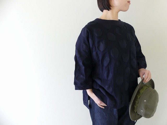 NARU 綿麻シーチング塩縮ドットワイドTの商品画像1