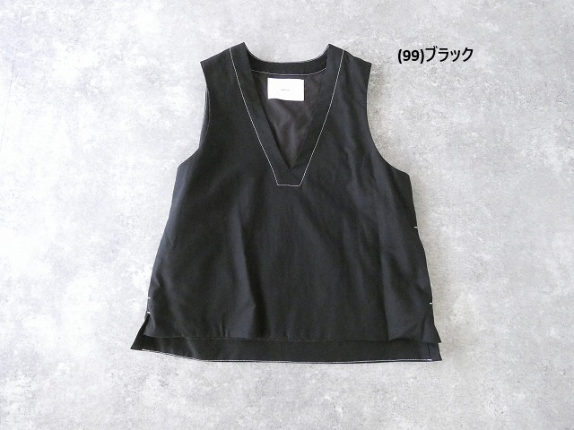 MidiUmi(ミディウミ) コットンリネンVネックベストの商品画像12