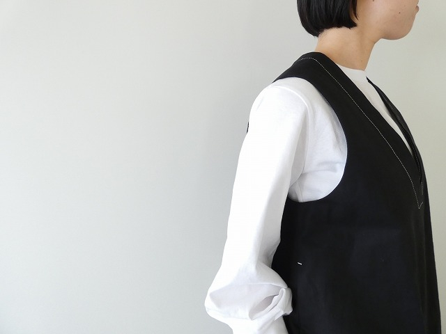 MidiUmi(ミディウミ) コットンリネンVネックベストの商品画像5