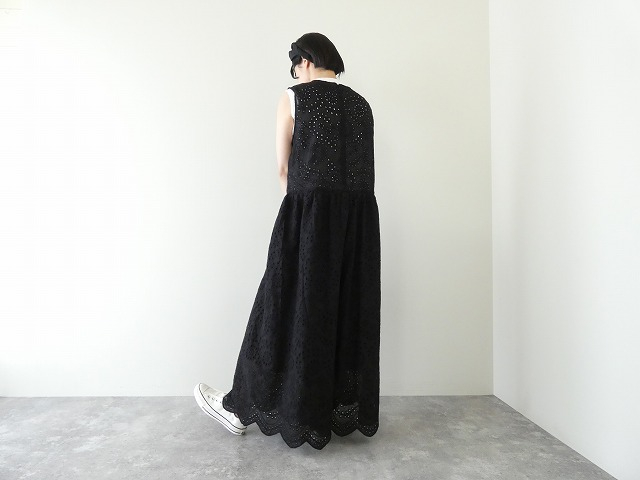 maomade(マオメイド) ペイズリーカットワークレース ギャザーたっぷりワイドパンツオールインワンの商品画像2