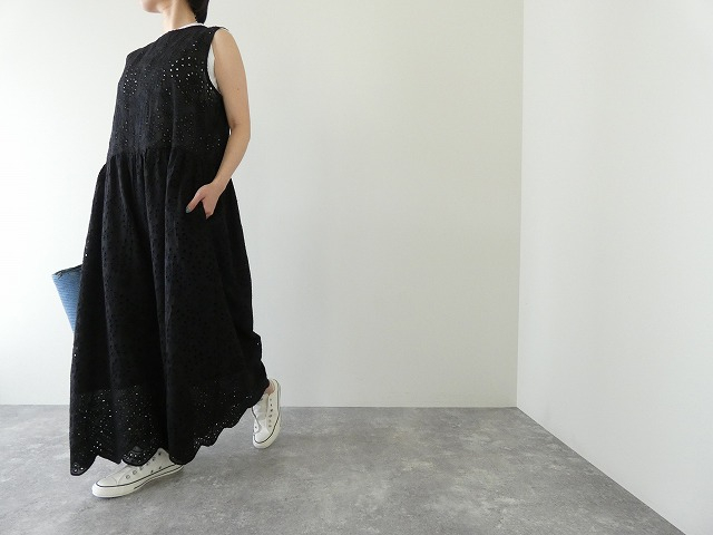 maomade(マオメイド) ペイズリーカットワークレース ギャザーたっぷりワイドパンツオールインワンの商品画像4