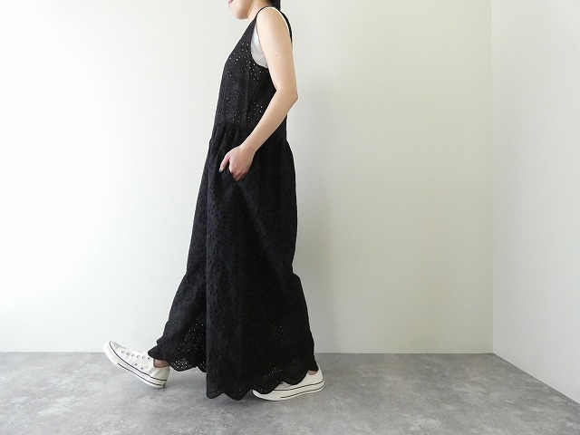 maomade(マオメイド) ペイズリーカットワークレース ギャザーたっぷりワイドパンツオールインワンの商品画像5