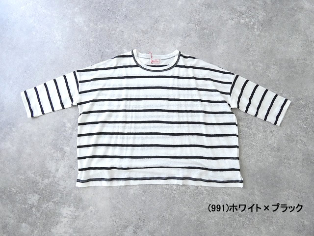 maomade(マオメイド) 旅先で見つけたよ!リネンボーダーシリーズ 7分袖Tの商品画像10