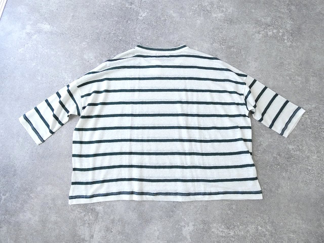 maomade(マオメイド) 旅先で見つけたよ!リネンボーダーシリーズ 7分袖Tの商品画像13
