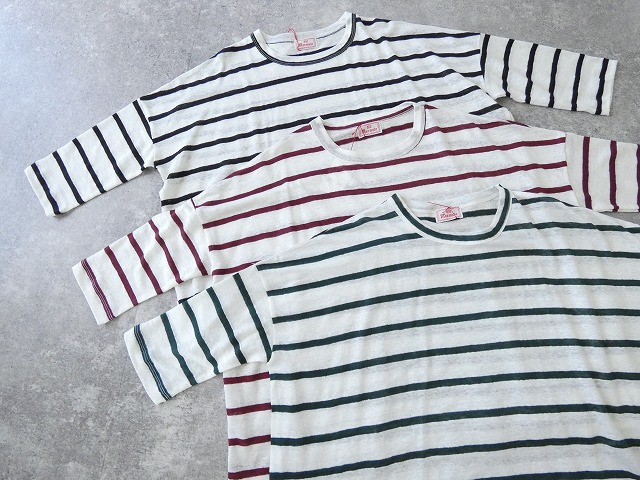 maomade(マオメイド) 旅先で見つけたよ!リネンボーダーシリーズ 7分袖Tの商品画像16