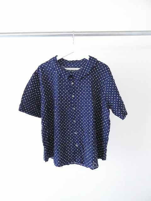 NARU 80ローンリップルシンプルドット ワイドカラーシャツの商品画像3