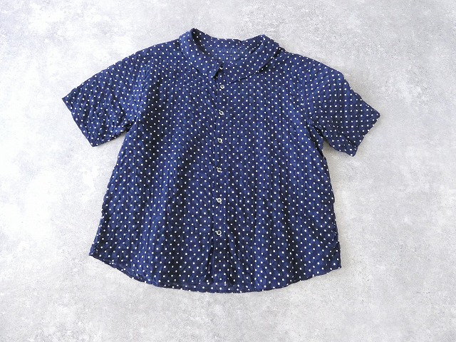 NARU 80ローンリップルシンプルドット ワイドカラーシャツの商品画像7