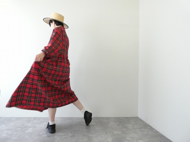 SPACE MOOオリジナル(スペースムウオリジナル) SARAHWEAR 別注Rachel cotton check 切替ギャザーワンピースの商品画像4